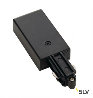 1PHASE-TRACK, разъём питания торцевой, 16А макс., GND слева, черный