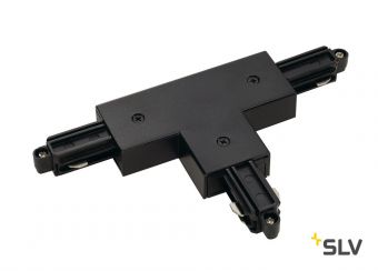 1PHASE-TRACK, T-коннектор с разъёмом питания, 16А макс., GND слева, черный