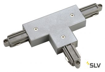 1PHASE-TRACK, T-коннектор с разъёмом питания, 16А макс., GND справа,серебристый