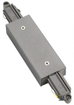 1PHASE-TRACK, коннектор прямой с разъёмом питания, 16А макс., серебристый