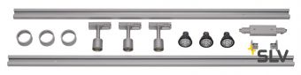 1PHASE-TRACK, комплект из 2-х шинопроводов по 1м, 3-х PURI с LED 4.3Вт, аксессуаров, серебристый