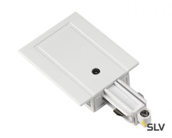 1PHASE-TRACK R, разъём питания торцевой, 16А макс., GND справа, белый