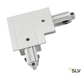 1PHASE-TRACK R, L-коннектор с разъёмом питания, 16А макс., GND по внутреннему углу, белый