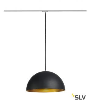 1PHASE-TRACK, FORCHINI M 40 светильник подвесной для лампы E27 40Вт макс.,черный/золото/ад-р серебр.