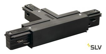 3Ph | EUTRAC®, T-коннектор с разъёмом питания, GND слева, 16A макс., черный