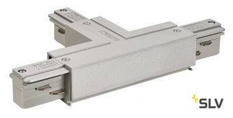3Ph | EUTRAC®, T-коннектор с разъёмом питания, GND слева, 16A макс., серебристый