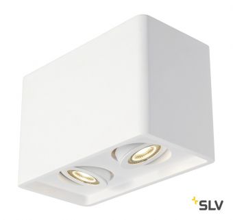 PLASTRA 25 DOUBLE светильник потолочный для 2х ламп GU10 по 35Вт макс., белый гипс