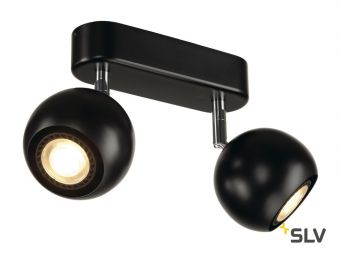 LIGHT EYE 90 DOUBLE светильник накладной для 2-х ламп GU10 по 50Вт макс., черный / хром