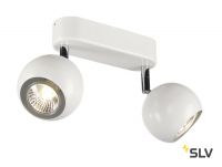 LIGHT EYE 90 DOUBLE светильник накладной для 2-х ламп GU10 по 50Вт макс., белый / хром