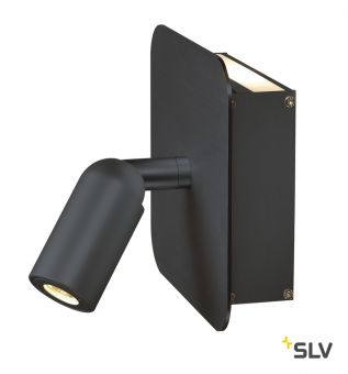 NAPIA светильник настенный 3.8Вт с LED 3000К, вверх 62лм, спот 95лм (32°), черный