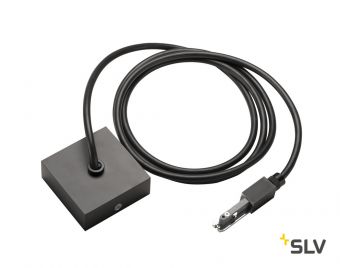 D-TRACK, разъём питания торцевой с кабелем 2м и основанием, 230В, 2х 10А макс., черный