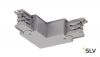 3Ph | S-TRACK, L-коннектор с разъёмом питания, 16А макс., GND по внутреннему углу, серебристый