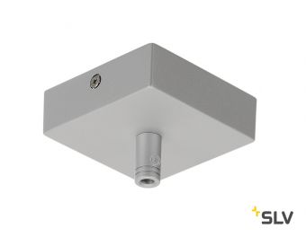 GLENOS, основание потолочное 8.5х8.5х2.7 см, с колодкой подключения, серебристый