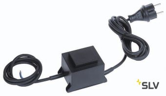 IP44 K-TRAFO 10/12 трансформатор индукционный 10ВА, 230В/12В, кабель 2м +1м, влагозащищенный, черный