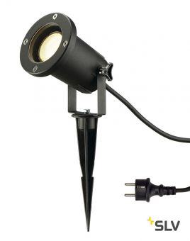 NAUTILUS 15 SPIKE светильник IP65 для лампы LED GU10 11Вт макс., кабель 1.5м с вилкой, черный