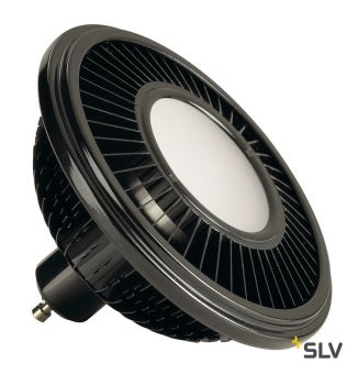 LED QPAR111 GU10 источник света 230В, 17.5Вт, 2700K, 750лм, 140°, диммируемый, черный корпус