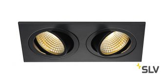 NEW TRIA 155 DOUBLE CS светильник встраиваемый 14Вт с БП и LED 2700К, 1160лм, 2x 38°, черный