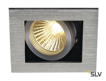 KADUX 1 GU10 светильник встраиваемый для лампы GU10 50Вт макс., матированный алюминий/ черный